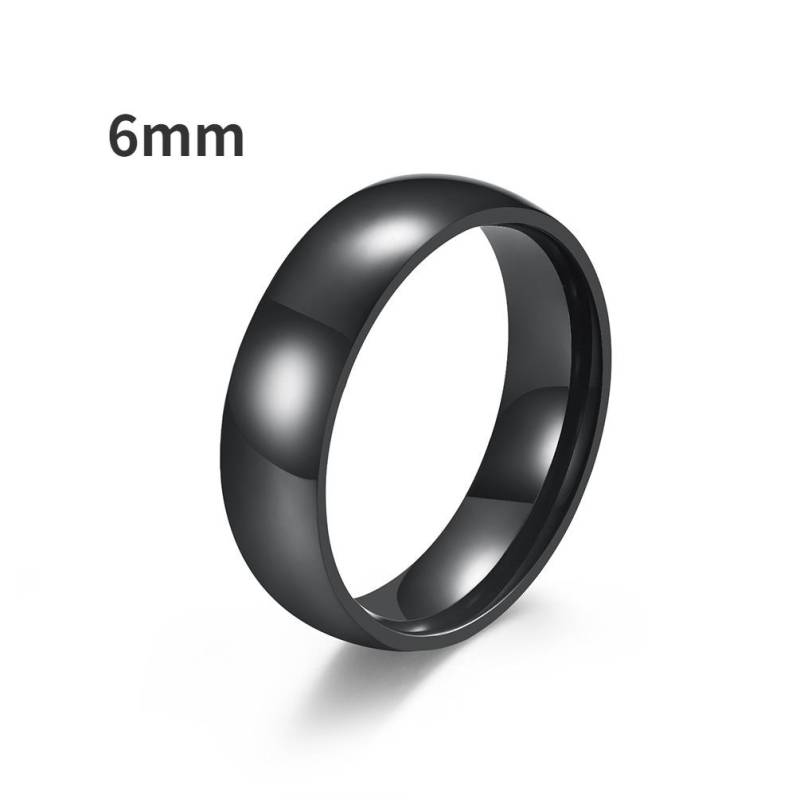 Einfache glänzende Eheringe aus Titanstahl für Männer und Frauen, einseitiger Spiegel, Schwanzring, Paarschmuck, Geschenk 13# von Joom DACH