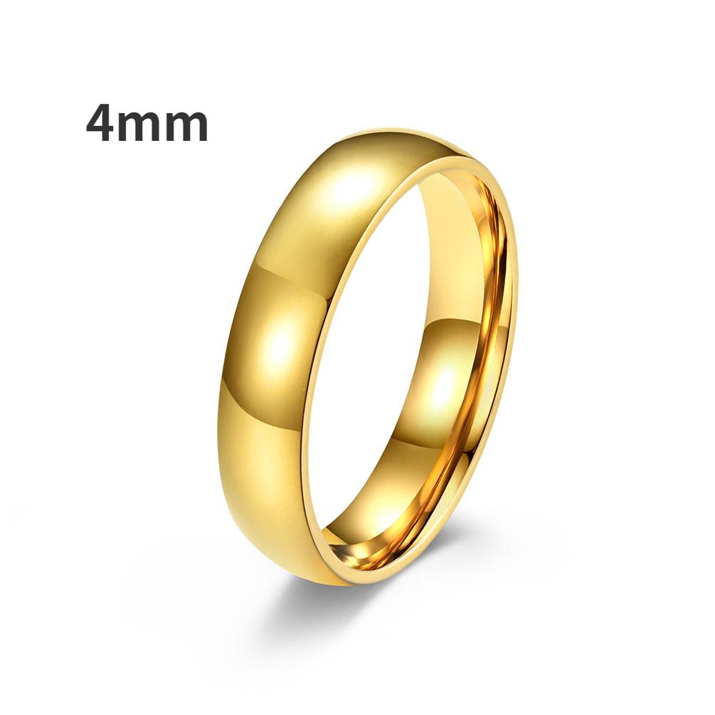 Einfache glänzende Eheringe aus Titanstahl für Männer und Frauen, einseitiger Spiegel, Schwanzring, Paarschmuck, Geschenk 7# gold von Joom DACH