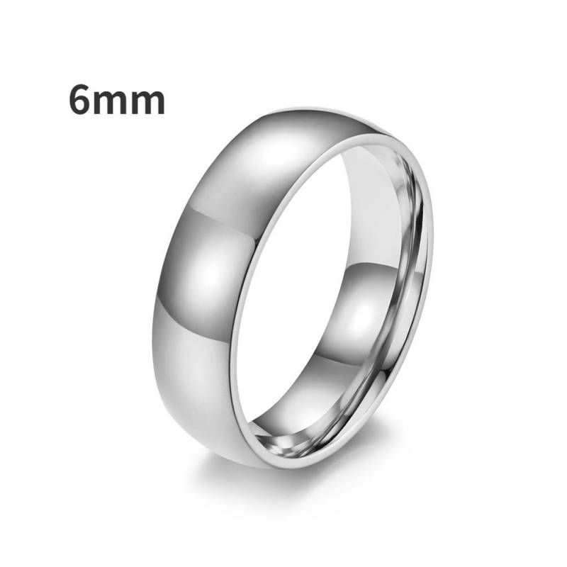 Einfache glänzende Eheringe aus Titanstahl für Männer und Frauen, einseitiger Spiegel, Schwanzring, Paarschmuck, Geschenk 9# von Joom DACH