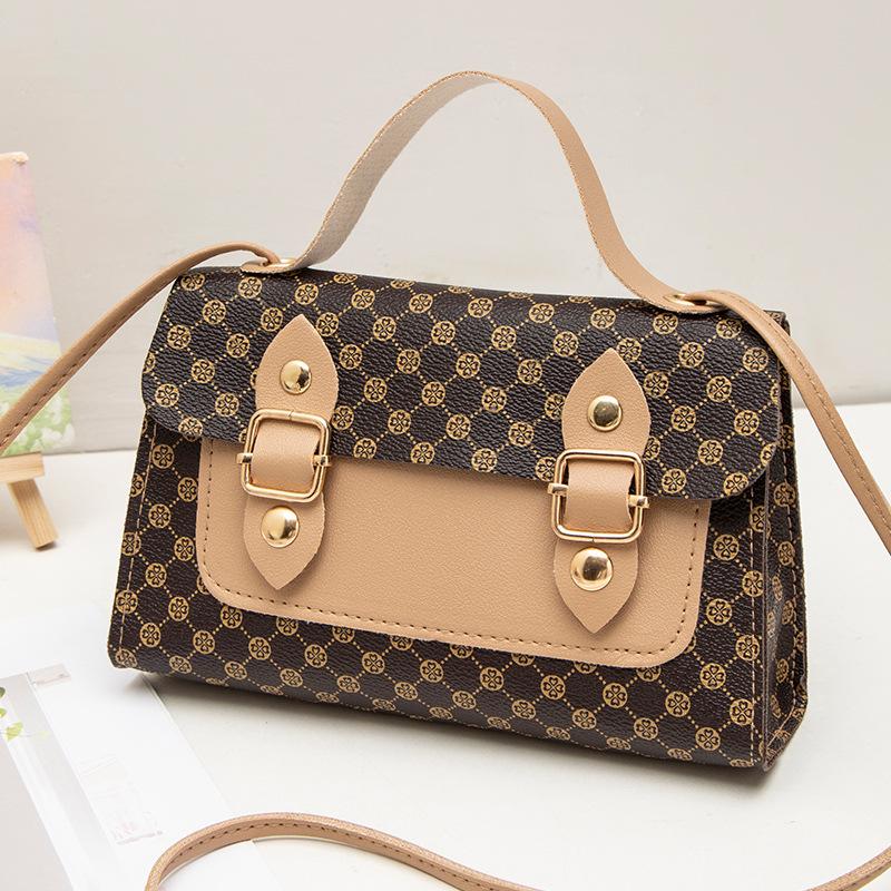 Einfache kleine Damentasche personalisierte Handtasche lässig Druck Messenger Bag Damen braun von Joom DACH