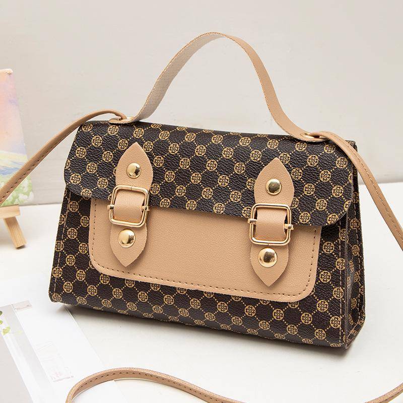 Einfache kleine Damentasche personalisierte Handtasche lässig Druck Messenger Bag Damen braun von Joom DACH