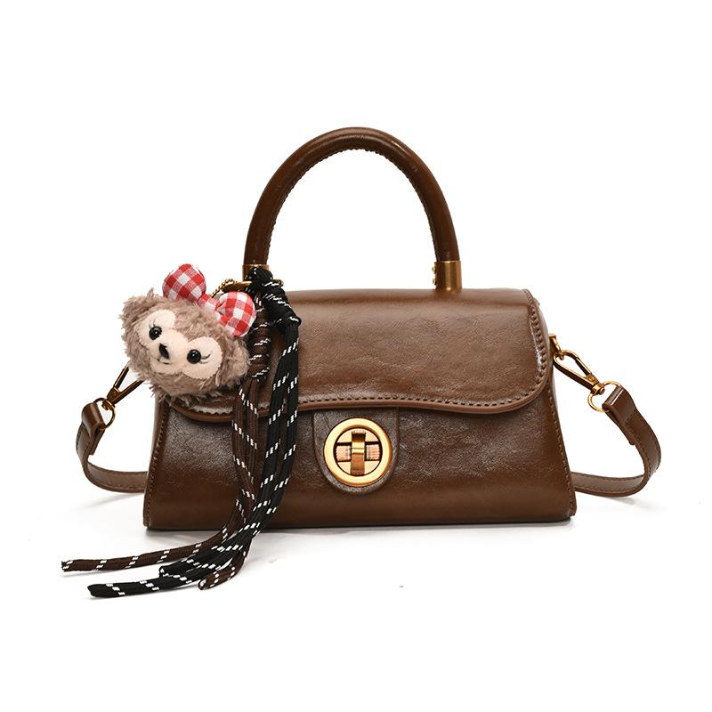 Einfache kleine Tasche Damen Neue tragbare kleine quadratische Tasche Vielseitige Umhängetasche no pendant braun von Joom DACH