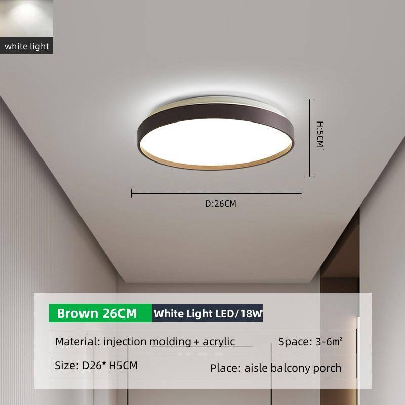 Einfache moderne Schlafzimmerlampe führte runde Deckenlampe Badezimmerlampe nordische Persönlichkeit kreative Balkongang-Verandalampe braun Einfache moderne Schlafzimmerlampe führte runde Deckenlampe Badezimmerlampe nordische Persönlichkeit kreative Balkongang-Verandalampe braun von Joom DACH