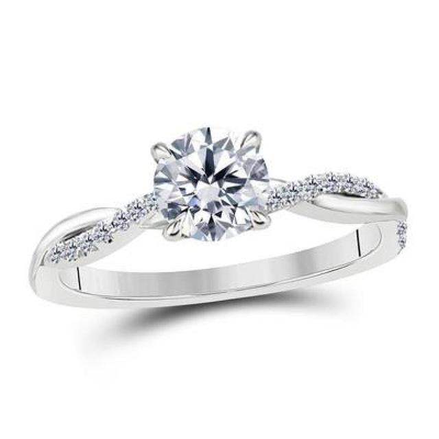 Einfacher, modischer, eingelegter Zirkon-Ring, goldener, gedrehter Verlobungsring, Braut- und Damen-Ehering, europäischer und Zirkon-Ring 5 silber von Joom DACH