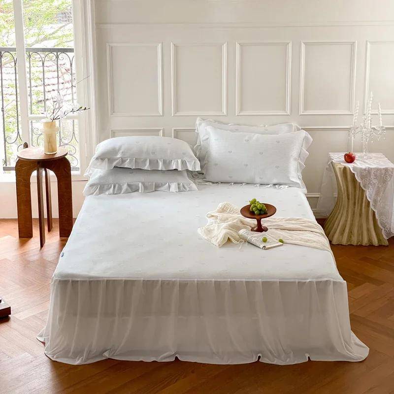 Einfacher Jacquard-Bettrock mit kühler Eismuskel-Klimaanlagenmatte mit Eisseidenmatte für Mädchen Klimaanlagenzimmer-Matte 150   200cm von Joom DACH