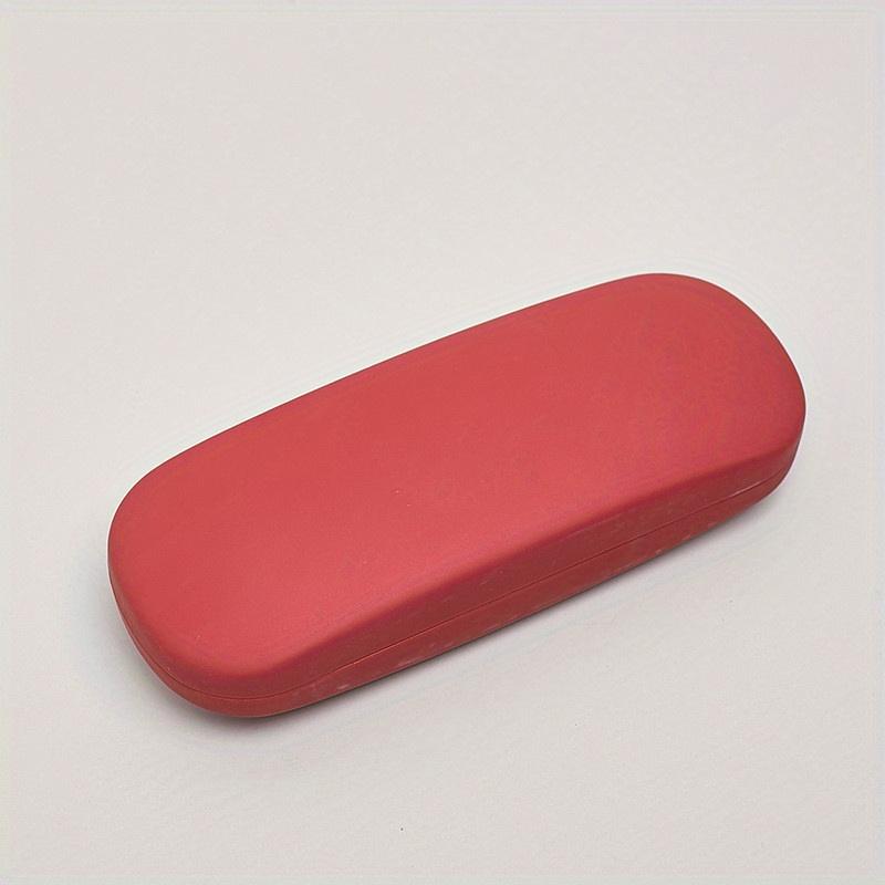 Einfaches, einfarbiges Lesebrillenetui aus Leder in Bonbonfarben, Sonnenbrillen-Organizer, Brillenbox für Studenten mit Myopie-Brille rot von Joom DACH