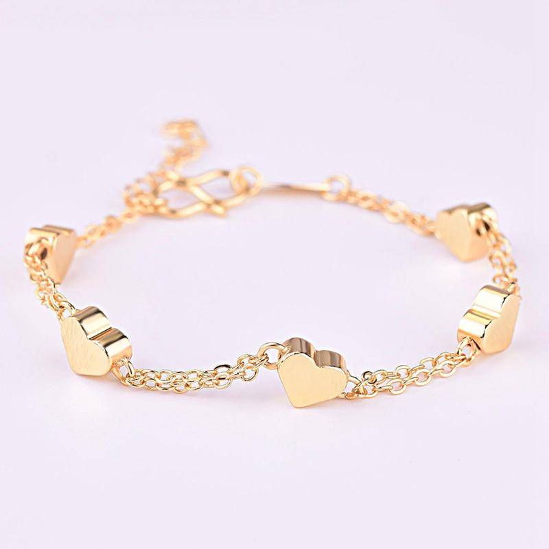 Einfaches Herz Knöchel Layering Anhänger Fußkettchen Perlen Fußschmuck Sommer Strand Fußkettchen am Fuß Knöchelarmbänder für Frauen Beinkette von Joom DACH