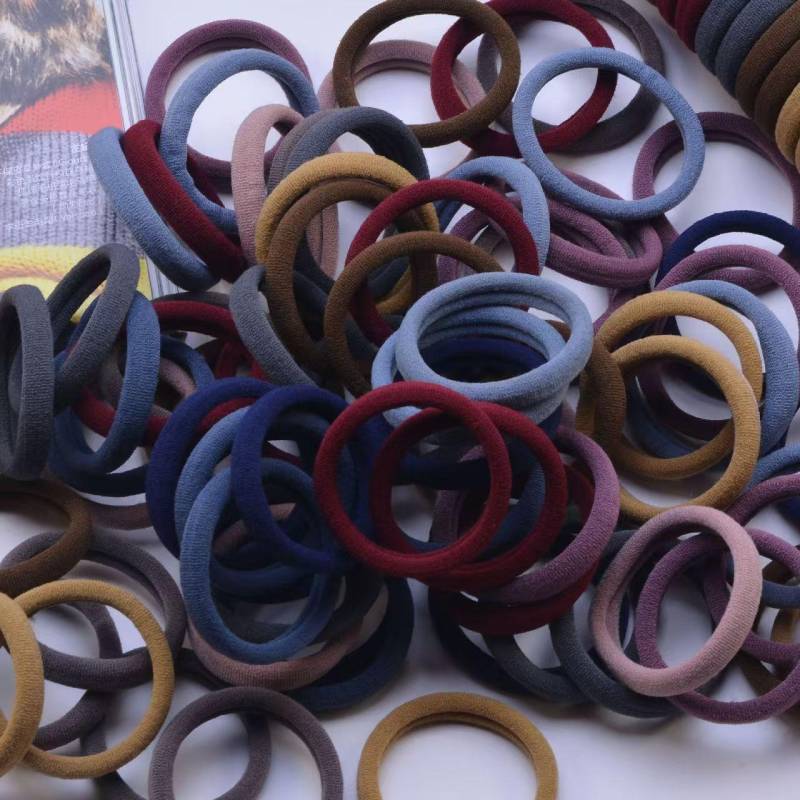 Einfaches Hochelastisches Haarband Nahtloses Gummiband Morandi-Farbe 50 Stück (zufällige Farbe) One Size von Joom DACH