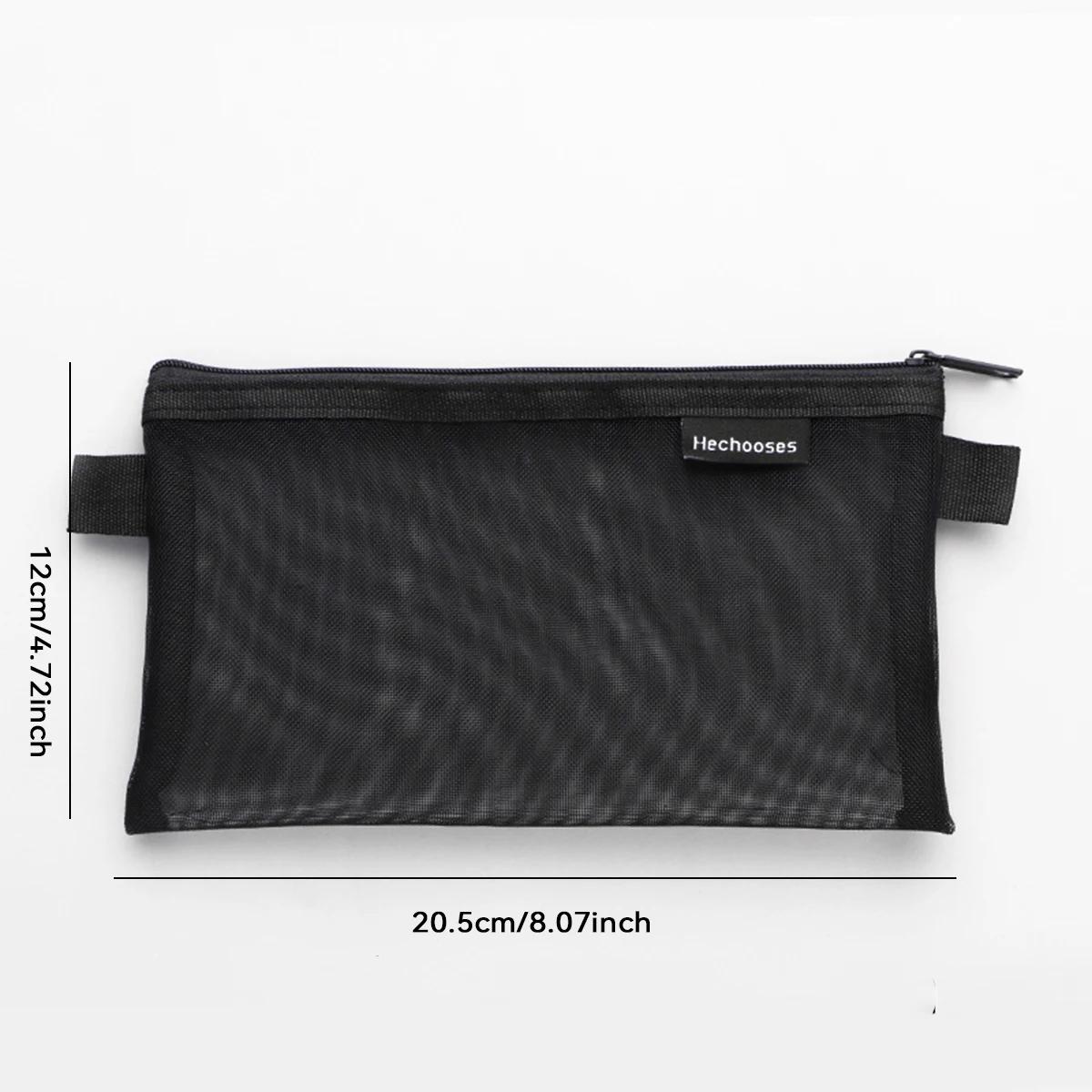 Einfaches Netz-Federmäppchen mit großer Kapazität, Stifttasche, transparente Tasche mit Rechtecken und Dreiecken für Studenten, Schulbedarf, Schreibwaren von Joom DACH