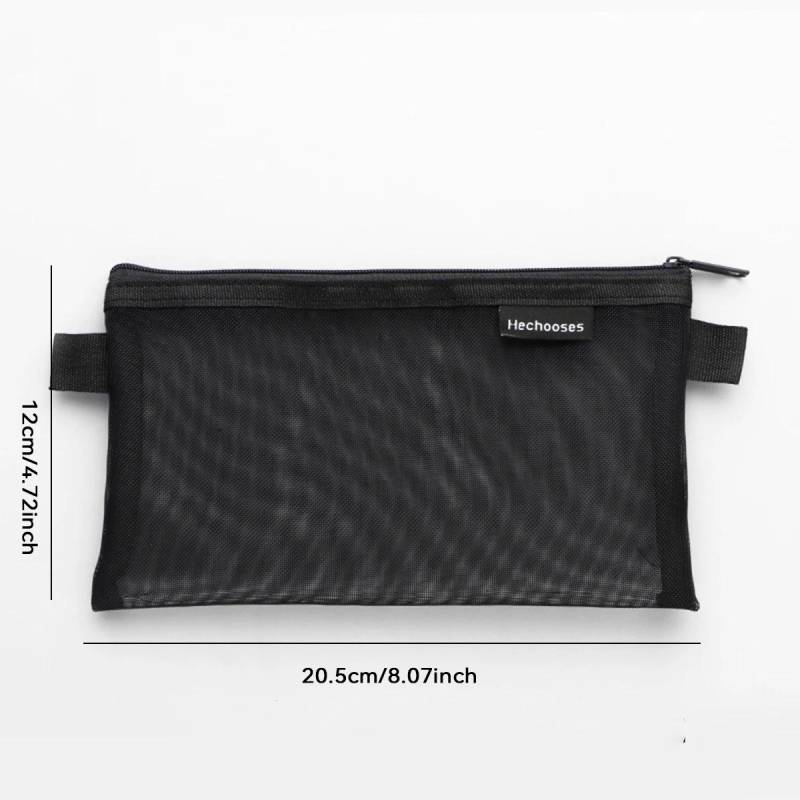 Einfaches Netz-Federmäppchen mit großer Kapazität, Stifttasche, transparente Tasche mit Rechtecken und Dreiecken für Studenten, Schulbedarf, Schreibwaren von Joom DACH