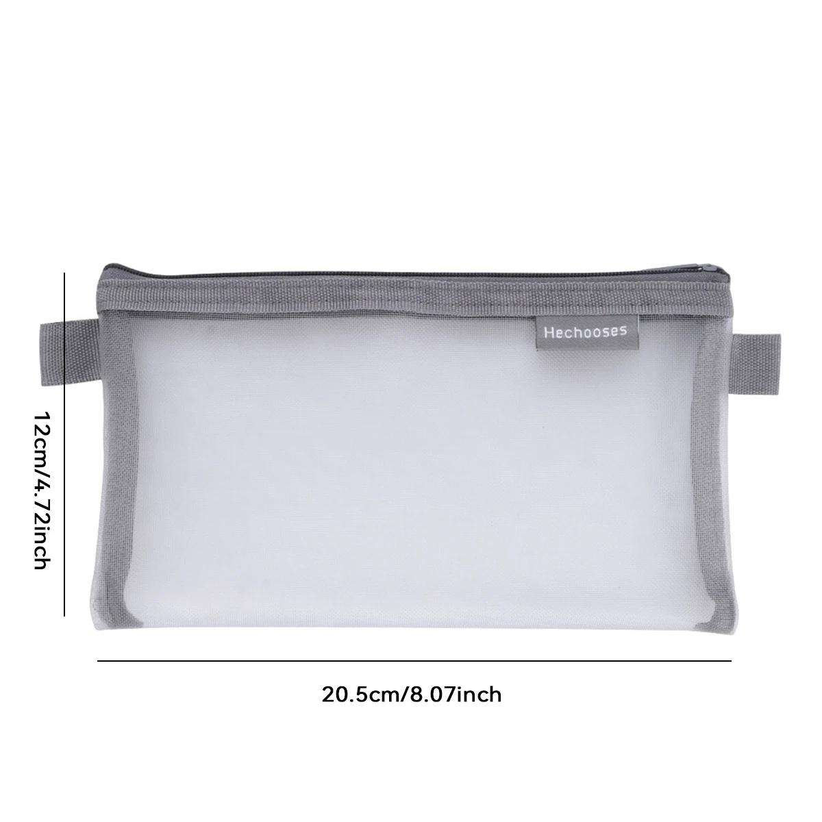 Einfaches Netz-Federmäppchen mit großer Kapazität, Stifttasche, transparente Tasche mit Rechtecken und Dreiecken für Studenten, Schulbedarf, Schreibwaren von Joom DACH