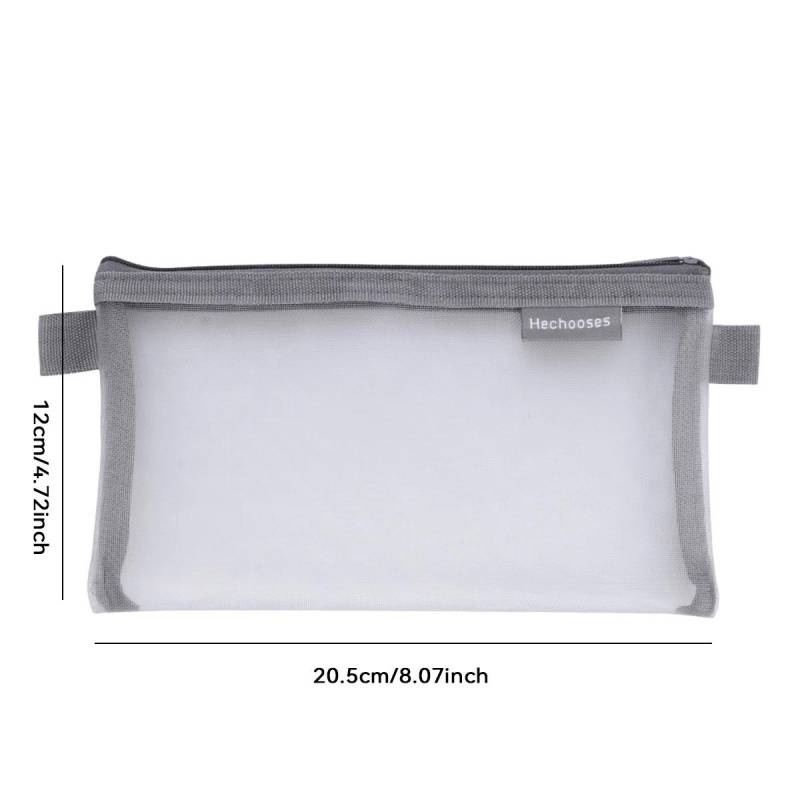 Einfaches Netz-Federmäppchen mit großer Kapazität, Stifttasche, transparente Tasche mit Rechtecken und Dreiecken für Studenten, Schulbedarf, Schreibwaren von Joom DACH