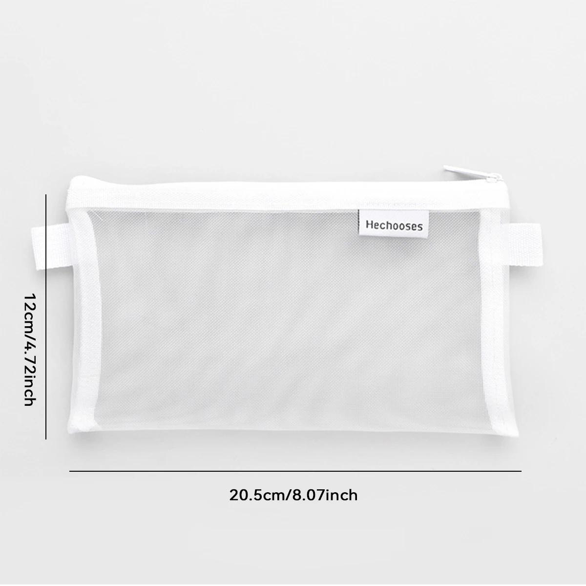 Einfaches Netz-Federmäppchen mit großer Kapazität, Stifttasche, transparente Tasche mit Rechtecken und Dreiecken für Studenten, Schulbedarf, Schreibwaren von Joom DACH