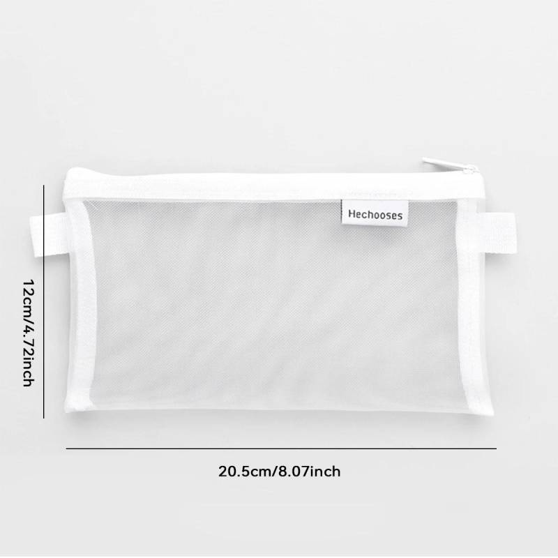 Einfaches Netz-Federmäppchen mit großer Kapazität, Stifttasche, transparente Tasche mit Rechtecken und Dreiecken für Studenten, Schulbedarf, Schreibwaren von Joom DACH