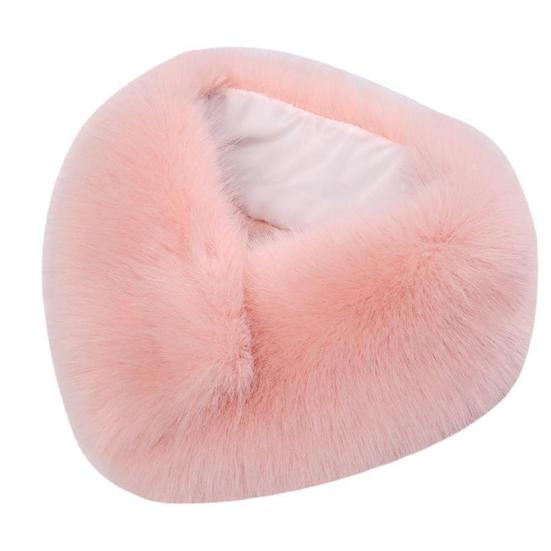 Einfarbig Breite Warme Clip Schnalle Schal Frauen Winter Faux Pelz Schal Hals rosa von Joom DACH