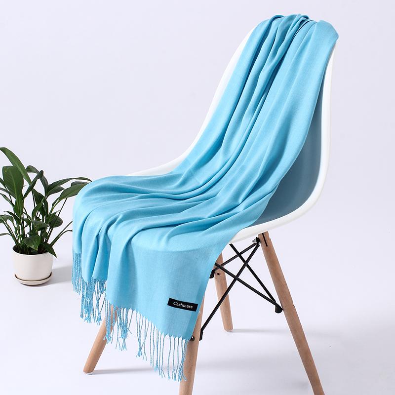 Einfarbig Frauen Schal Winter Hijabs Quasten Lange Dame Schals Kaschmir Schals one size von Joom DACH