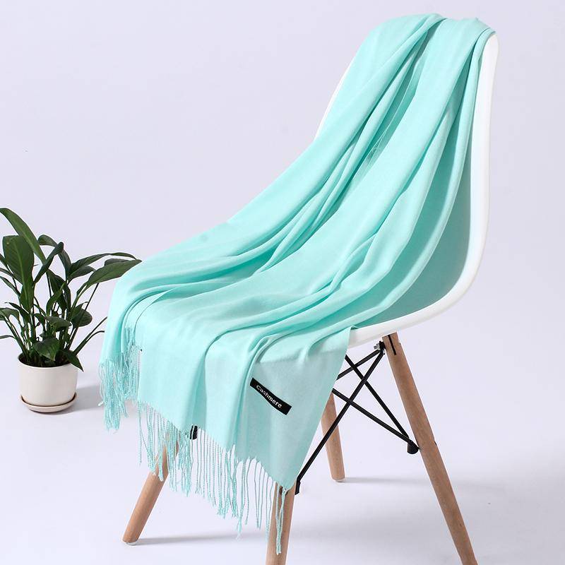 Einfarbig Frauen Schal Winter Hijabs Quasten Lange Dame Schals Kaschmir Schals one size von Joom DACH