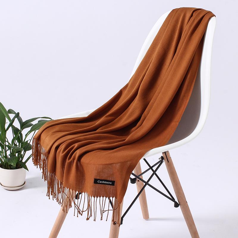 Einfarbig Frauen Schal Winter Hijabs Quasten Lange Dame Schals Kaschmir Schals one size von Joom DACH