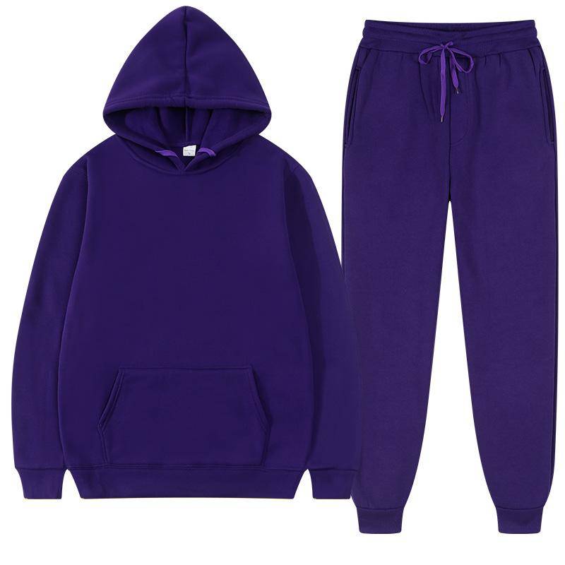 Einfarbig Hoodie Set Tasche Langarm Frauen Hoodie Herbst Casual Jogger Anzug Trainingsanzug Sweatshirt Frau Pullover Chandals Hombre 2XL von Joom DACH