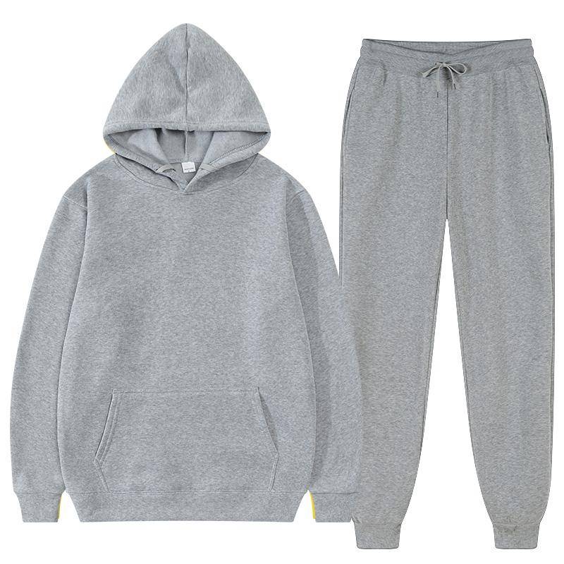Einfarbig Hoodie Set Tasche Langarm Frauen Hoodie Herbst Casual Jogger Anzug Trainingsanzug Sweatshirt Frau Pullover Chandals Hombre 3XL von Joom DACH