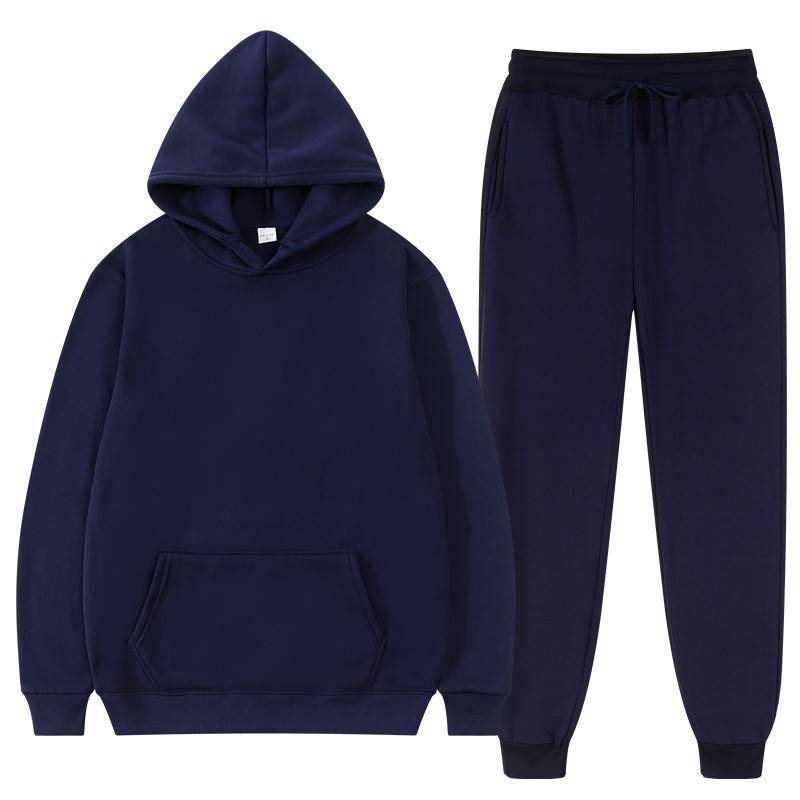 Einfarbig Hoodie Set Tasche Langarm Frauen Hoodie Herbst Casual Jogger Anzug Trainingsanzug Sweatshirt Frau Pullover Chandals Hombre S von Joom DACH