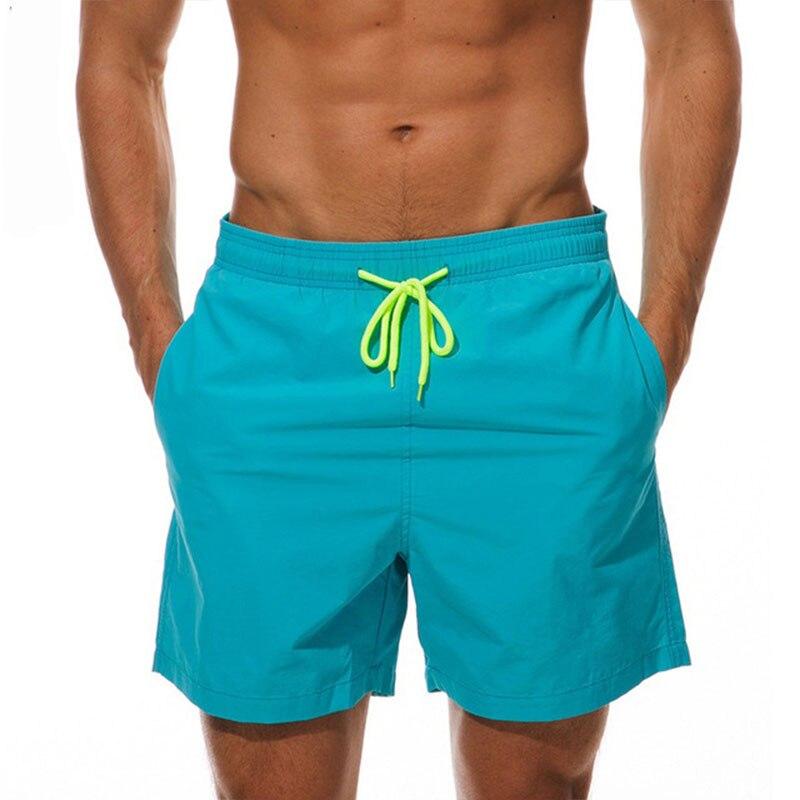 Einfarbige Badehose für Herren, Badeshorts, schnell trocknende Badebekleidung, Herren-Strand-Board-Shorts, Slips, Bademode, Surf-Shorts, Badeanzug XXL von Joom DACH