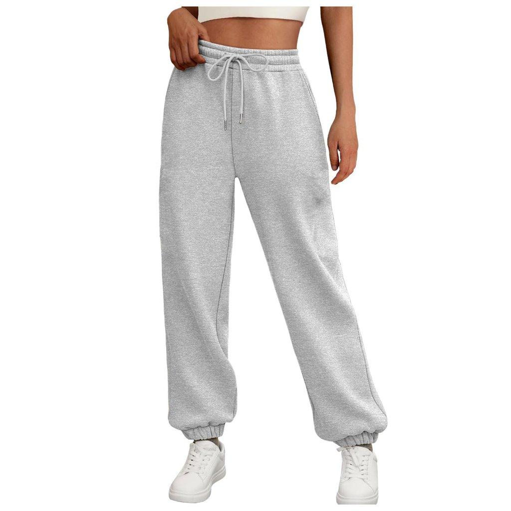 Einfarbige Damenhose Tasche Lang Damen High Waist Jogginghose Locker Lässig Herbst Winterkleidung L von Joom DACH