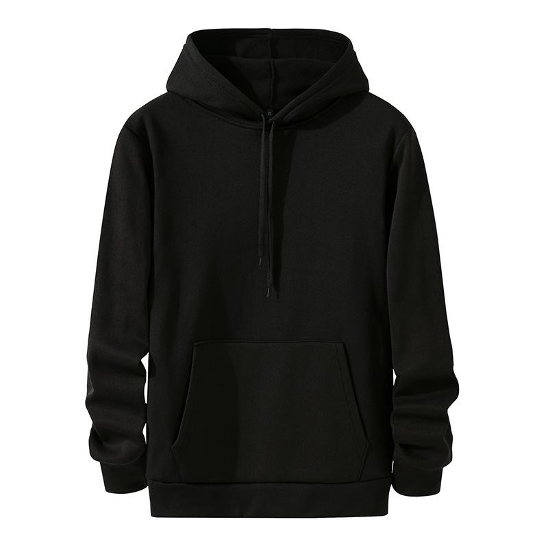 Einfarbige Langarm-Kapuzenpullover für Herren, lässige Sweatshirts, Kapuzenmantel, Laufsport-Pullover-Hoodie 3XL schwarz von Joom DACH