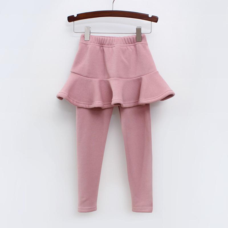 Einfarbige Mädchenhose Kinderleggings 2-10J Kinderbekleidung Frühling Herbst Baumwollleggings Warme Baby-Mädchen Rock-Hose 120cm von Joom DACH