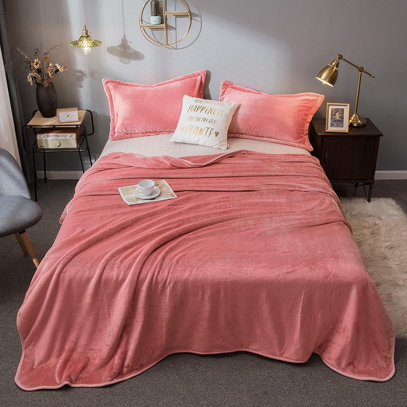 Einfarbige Milchsamtdecken, verdickte Herbst-Winter-Sofa-Abdeckung, Büro-Nickerchen, bequeme rechteckige Korallenflanelldecke 100x120cm von Joom DACH