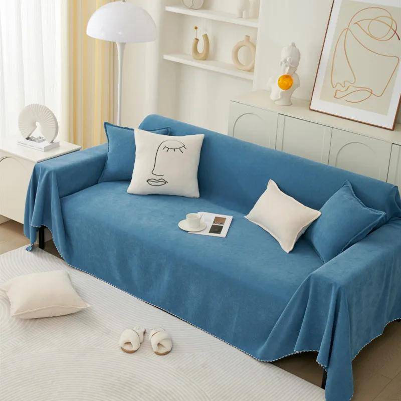 Einfarbige Sofabezüge Decken Chenille Sofabezug für Wohnzimmer Moderne Couch Schutzhüllen Weiche Verdickte Sofa Handtuch Deko 180x380cm 1pcs von Joom DACH