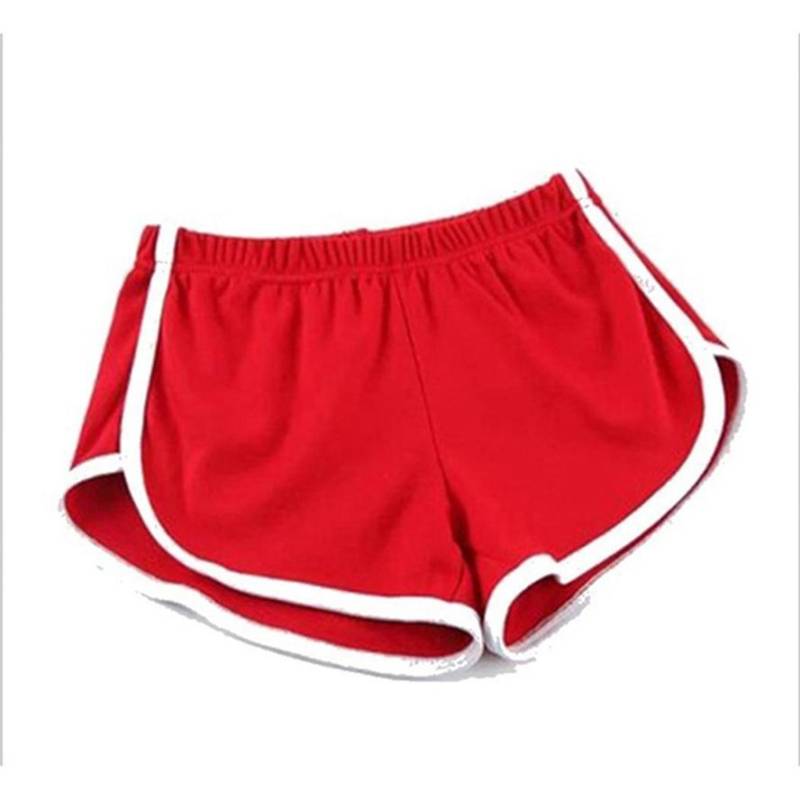 Einfarbige Sport-Shorts für Damen, lässig, Yoga, Strand, weiche und bequeme kurze Hose M rot von Joom DACH