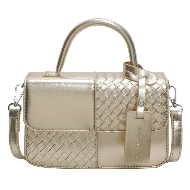 Einfarbige Tasche Damen Neue Mode Schulter Messenger Bag Damen Tragbare Kleine Quadratische Tasche large gold von Joom DACH