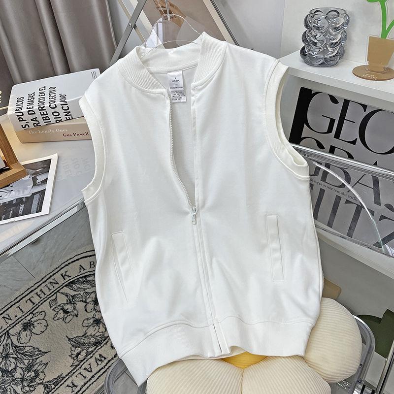 Einfarbige Weste Damen Frühling und Herbst Sport Casual Hoodie Top Hoodie Oberbekleidung Weste Hoodie Cardigan L von Joom DACH