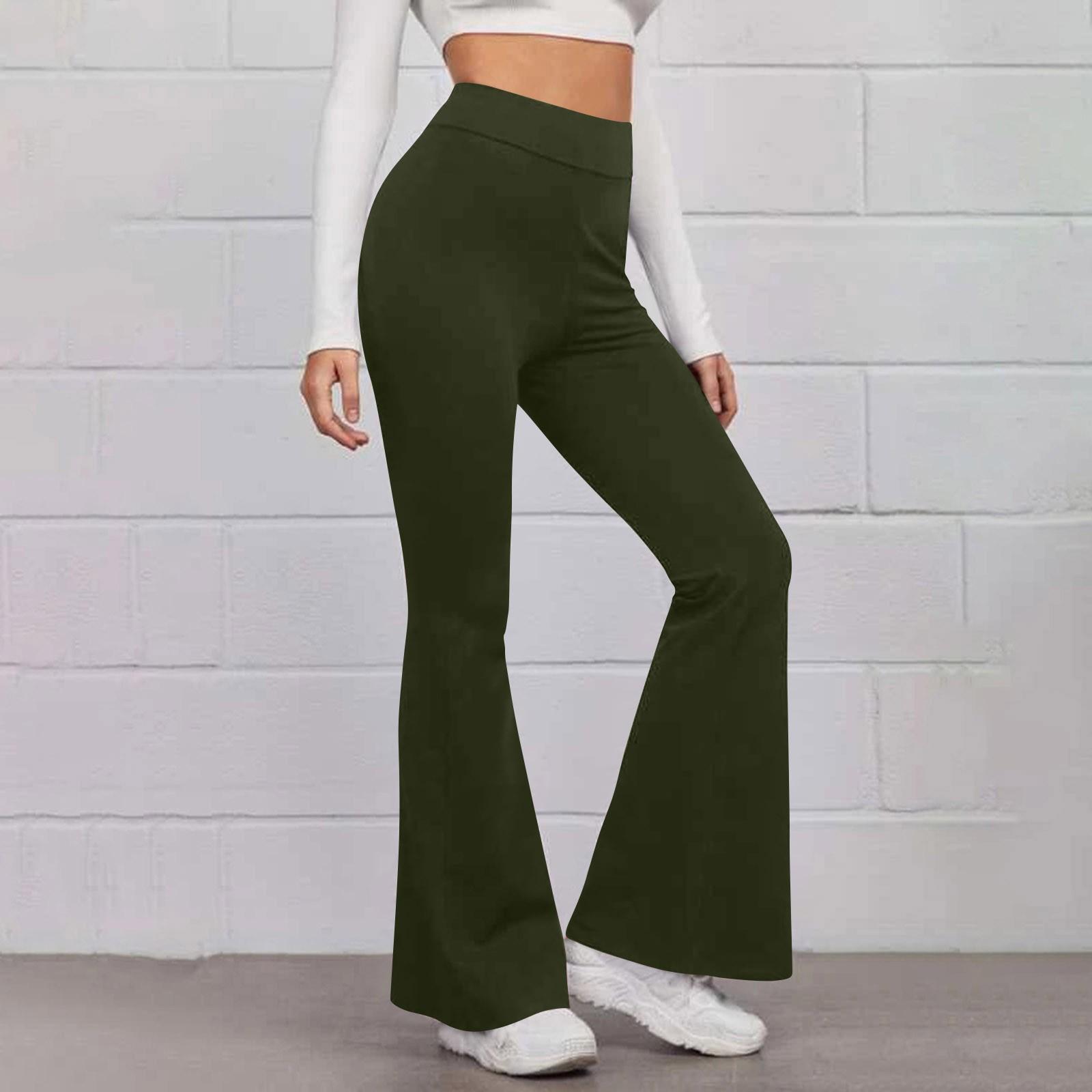 Einfarbige Yogahose für Damen, elastische Taille, Sport, Stretch, Flare, Laufen, Freizeithose XXL Einfarbige Yogahose für Damen, elastische Taille, Sport, Stretch, Flare, Laufen, Freizeithose XXL von Joom DACH