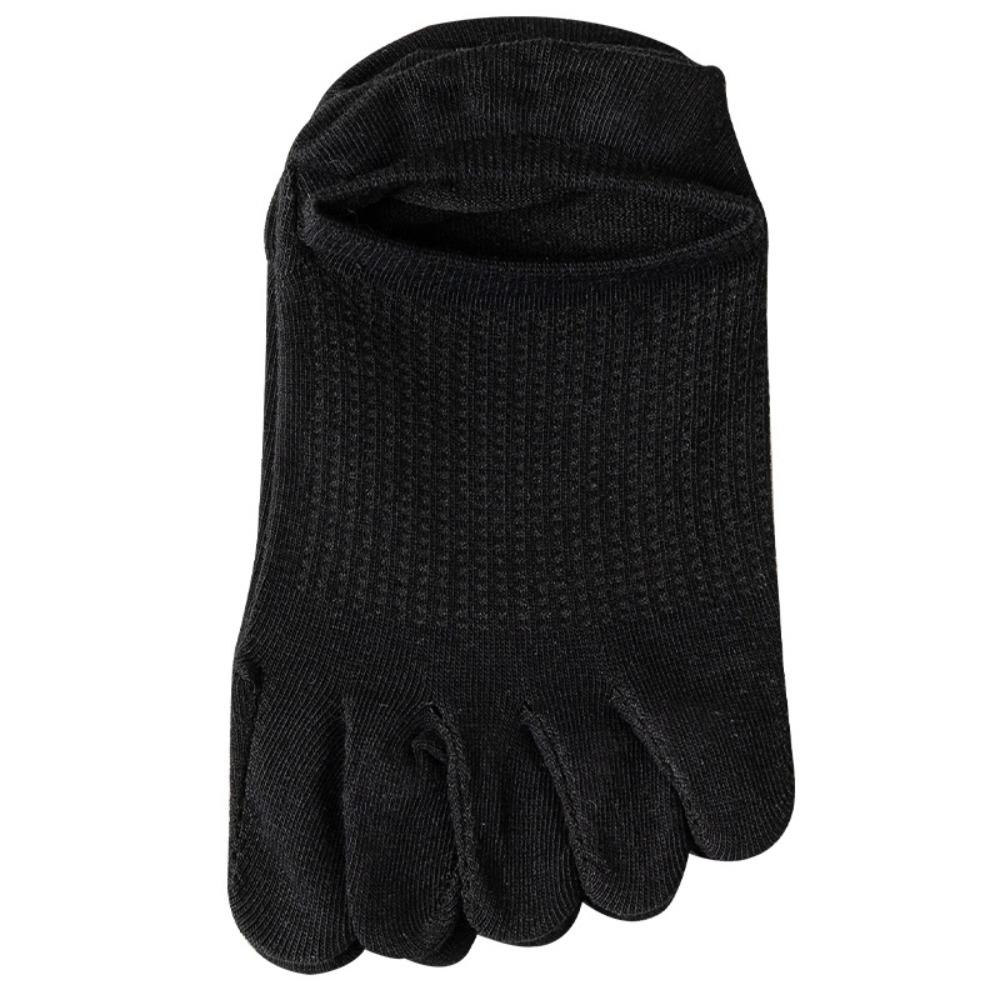 Einfarbige schweißabsorbierende Socken aus Baumwolle, elastisch, für Herren, Fingersocken, unsichtbare Knöchel-Kurzsocken schwarz von Joom DACH