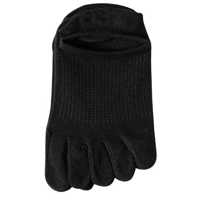 Einfarbige schweißabsorbierende Socken aus Baumwolle, elastisch, für Herren, Fingersocken, unsichtbare Knöchel-Kurzsocken schwarz von Joom DACH