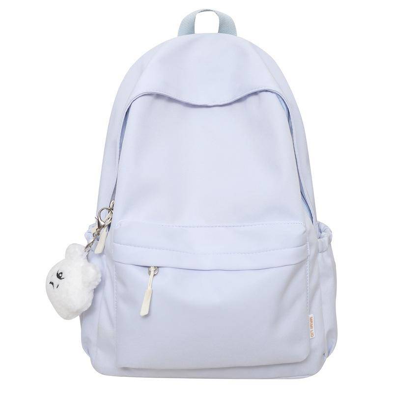 Einfarbiger Damen-Rucksack für Studenten, Schultasche, Campus-Klassen-Rucksack blau von Joom DACH