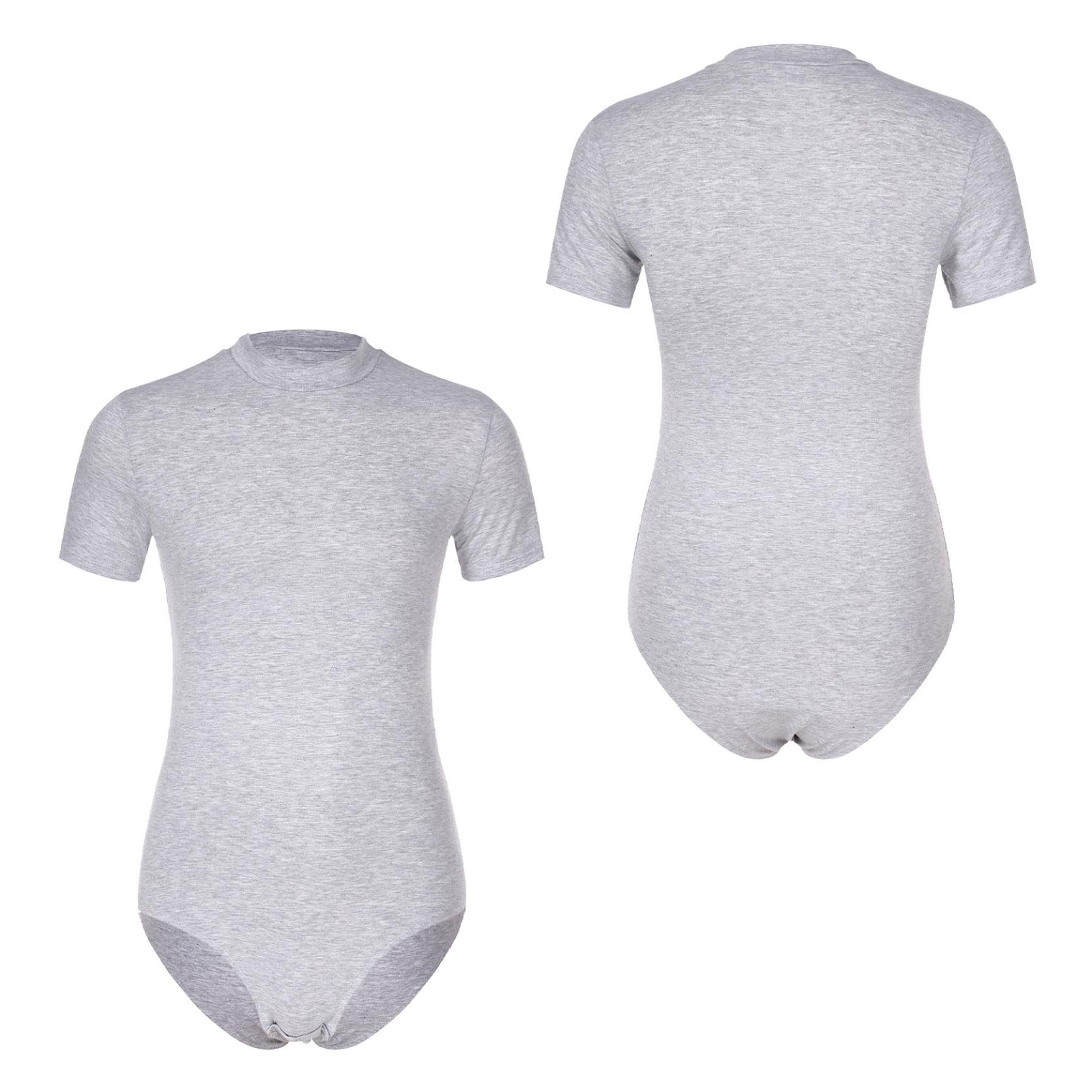 Einfarbiger dünner Overall, lässiger Bodysuit, einteiliger Trikot-Club-Kostüm, Trikot-Unterhemd für Fitness, Fitnessstudio, Sport, Wrestling, Singlet, Herren-Pyjama L grau von Joom DACH