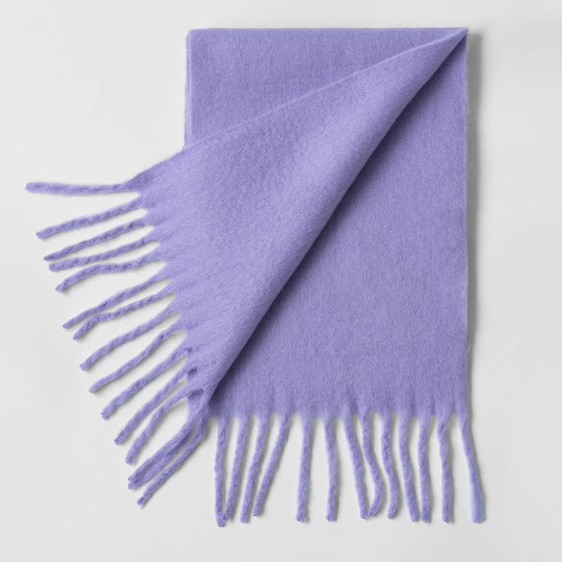 Einfarbiger warmer Schal Mädchen Winter Verdickter Plüsch Langer Schal Einfarbiger Schal von Joom DACH