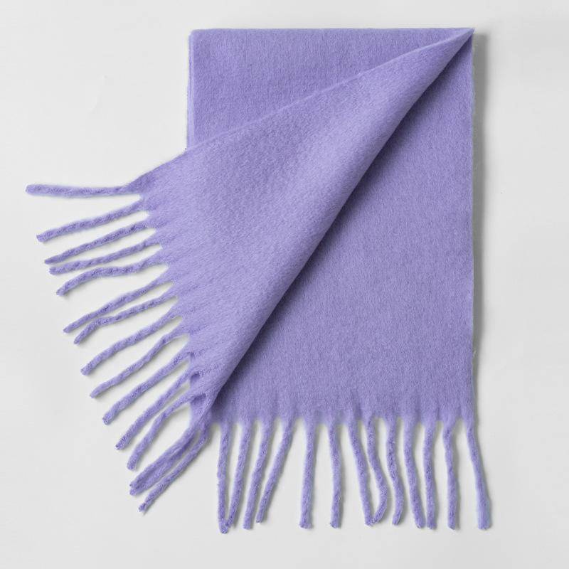 Einfarbiger warmer Schal Mädchen Winter Verdickter Plüsch Langer Schal Einfarbiger Schal von Joom DACH