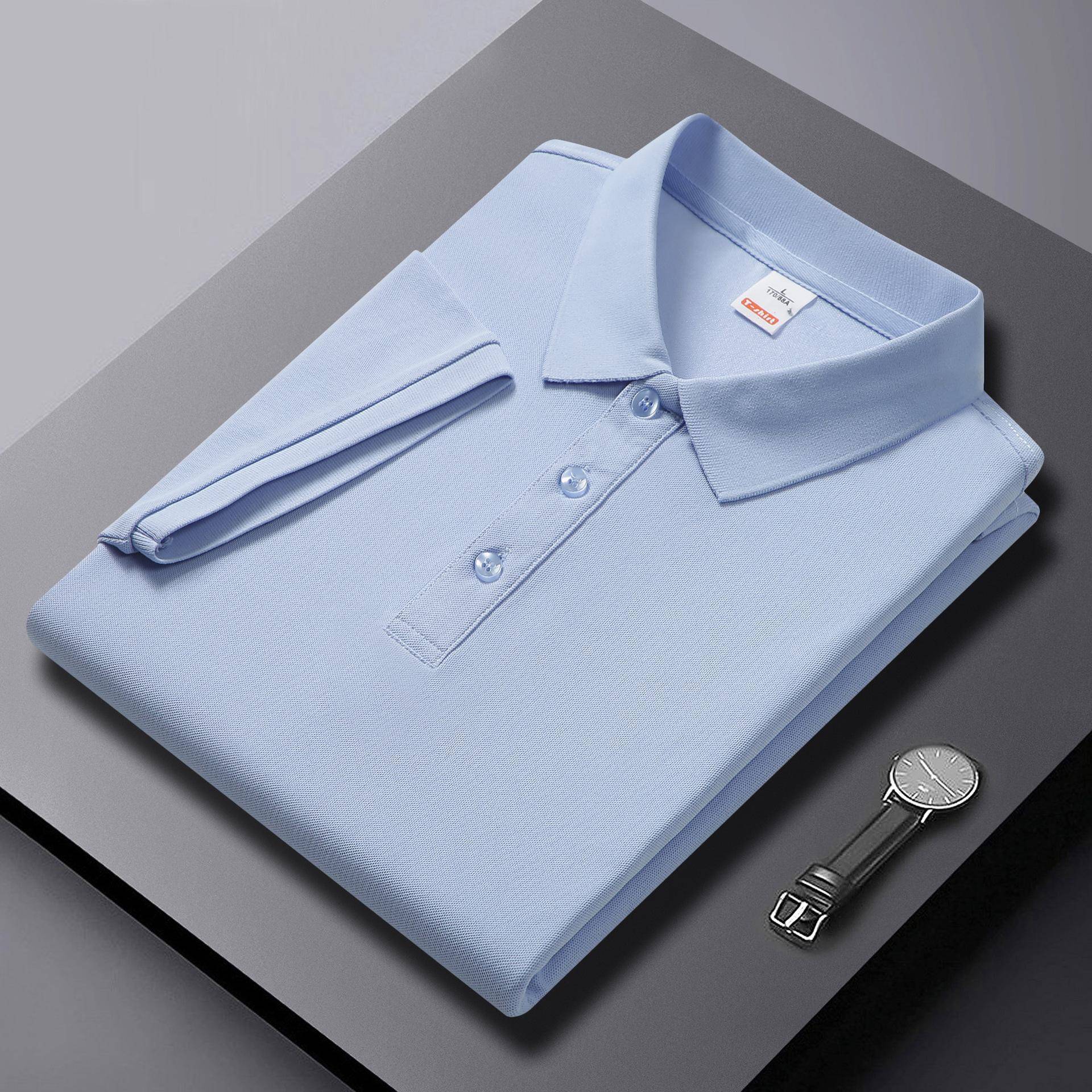 Einfarbiges High-End-Poloshirt mit kurzen Ärmeln und Aufdruck für Männer und Frauen L von Joom DACH