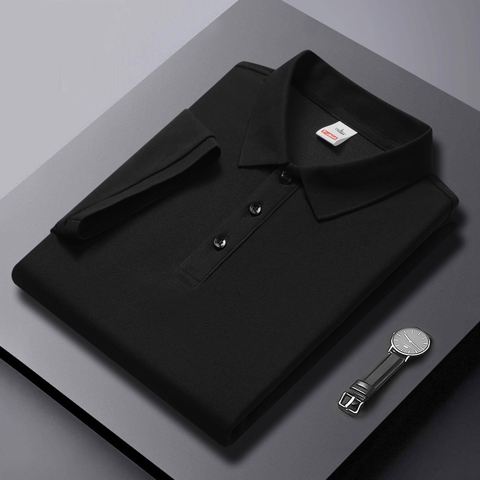 Einfarbiges High-End-Poloshirt mit kurzen Ärmeln und Aufdruck für Männer und Frauen L von Joom DACH