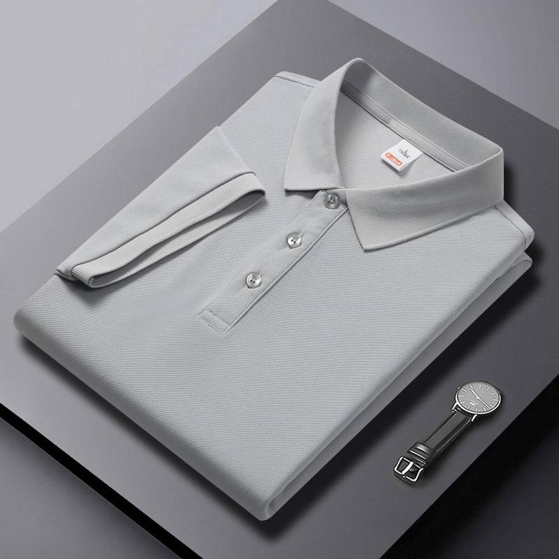 Einfarbiges High-End-Poloshirt mit kurzen Ärmeln und Aufdruck für Männer und Frauen L von Joom DACH