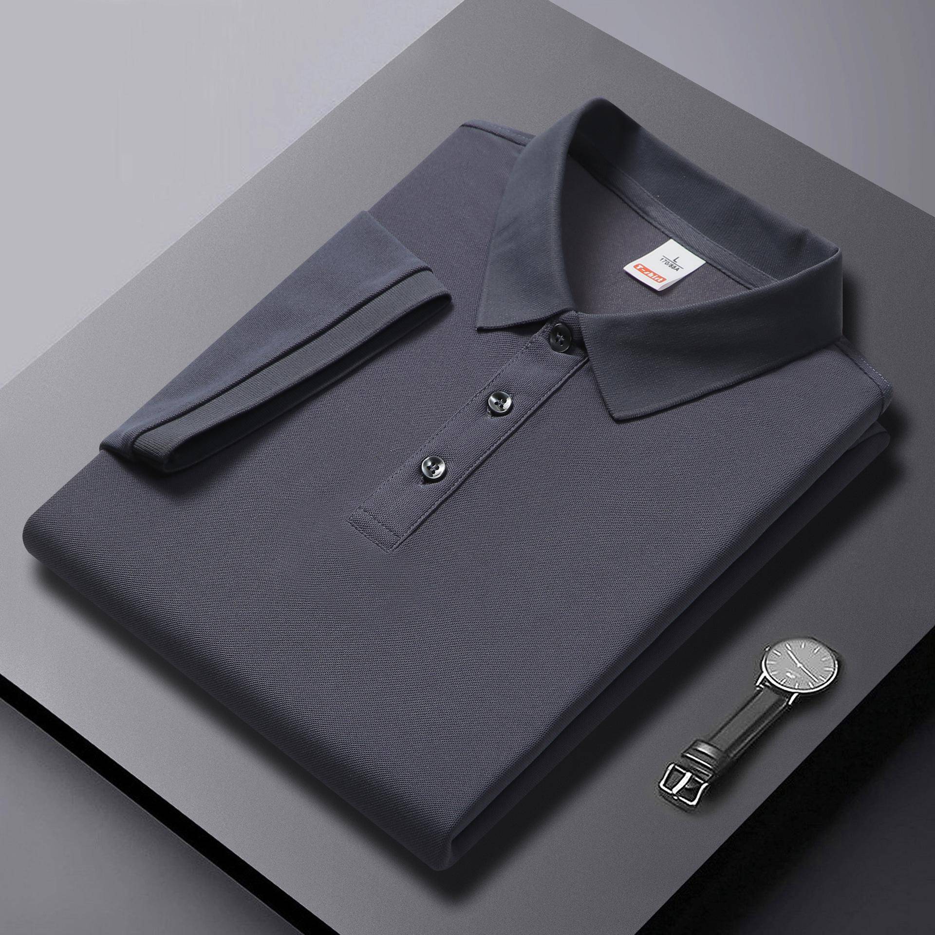Einfarbiges High-End-Poloshirt mit kurzen Ärmeln und Aufdruck für Männer und Frauen XXL von Joom DACH