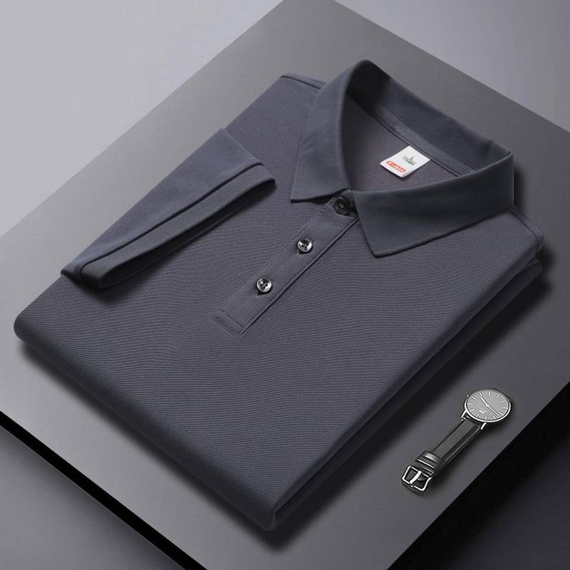 Einfarbiges High-End-Poloshirt mit kurzen Ärmeln und Aufdruck für Männer und Frauen XXL von Joom DACH