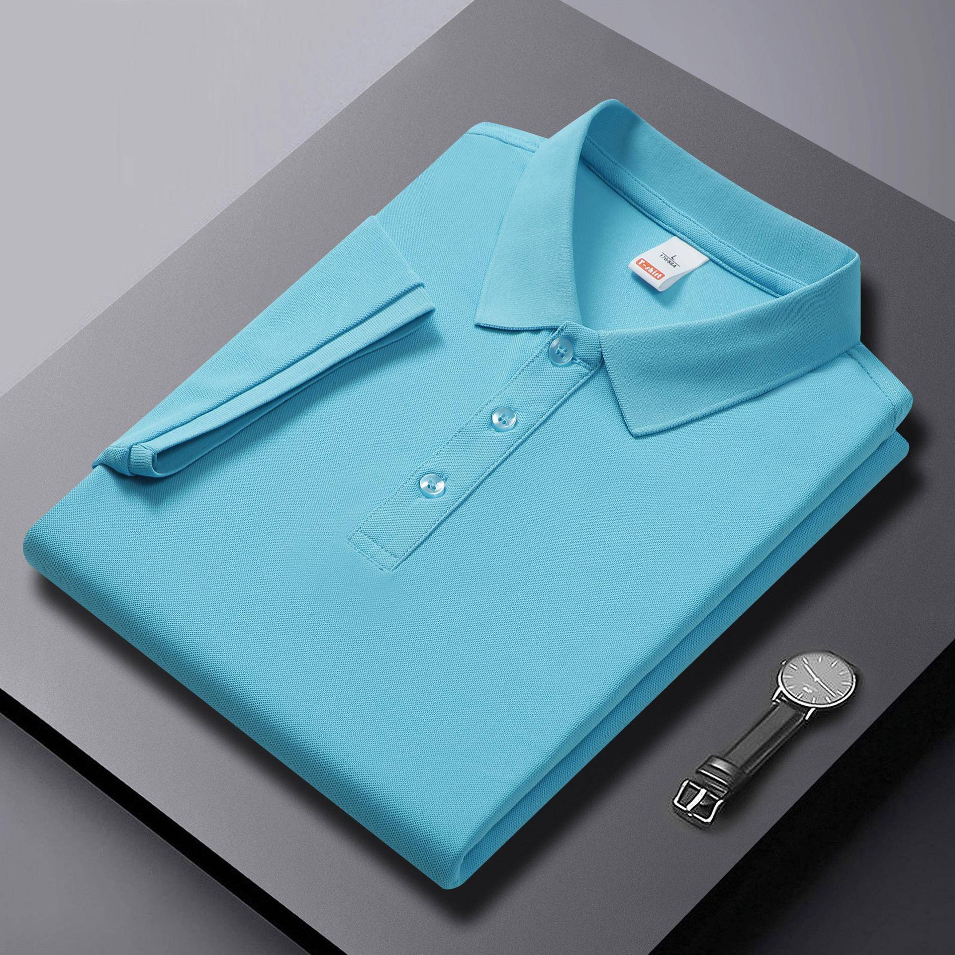 Einfarbiges High-End-Poloshirt mit kurzen Ärmeln und Aufdruck für Männer und Frauen XXXL von Joom DACH