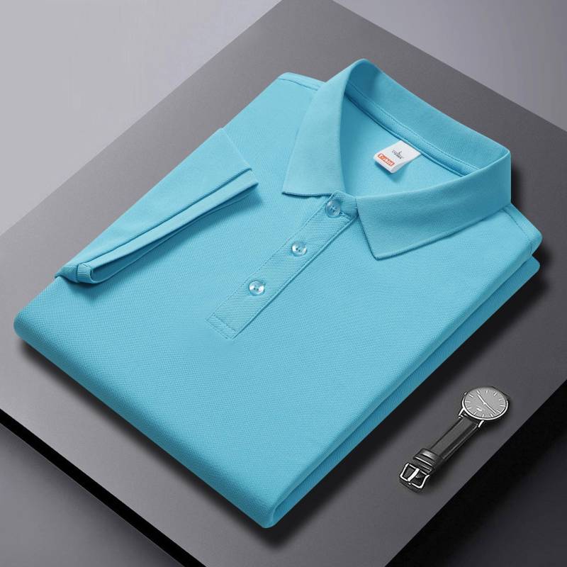 Einfarbiges High-End-Poloshirt mit kurzen Ärmeln und Aufdruck für Männer und Frauen XXXL von Joom DACH