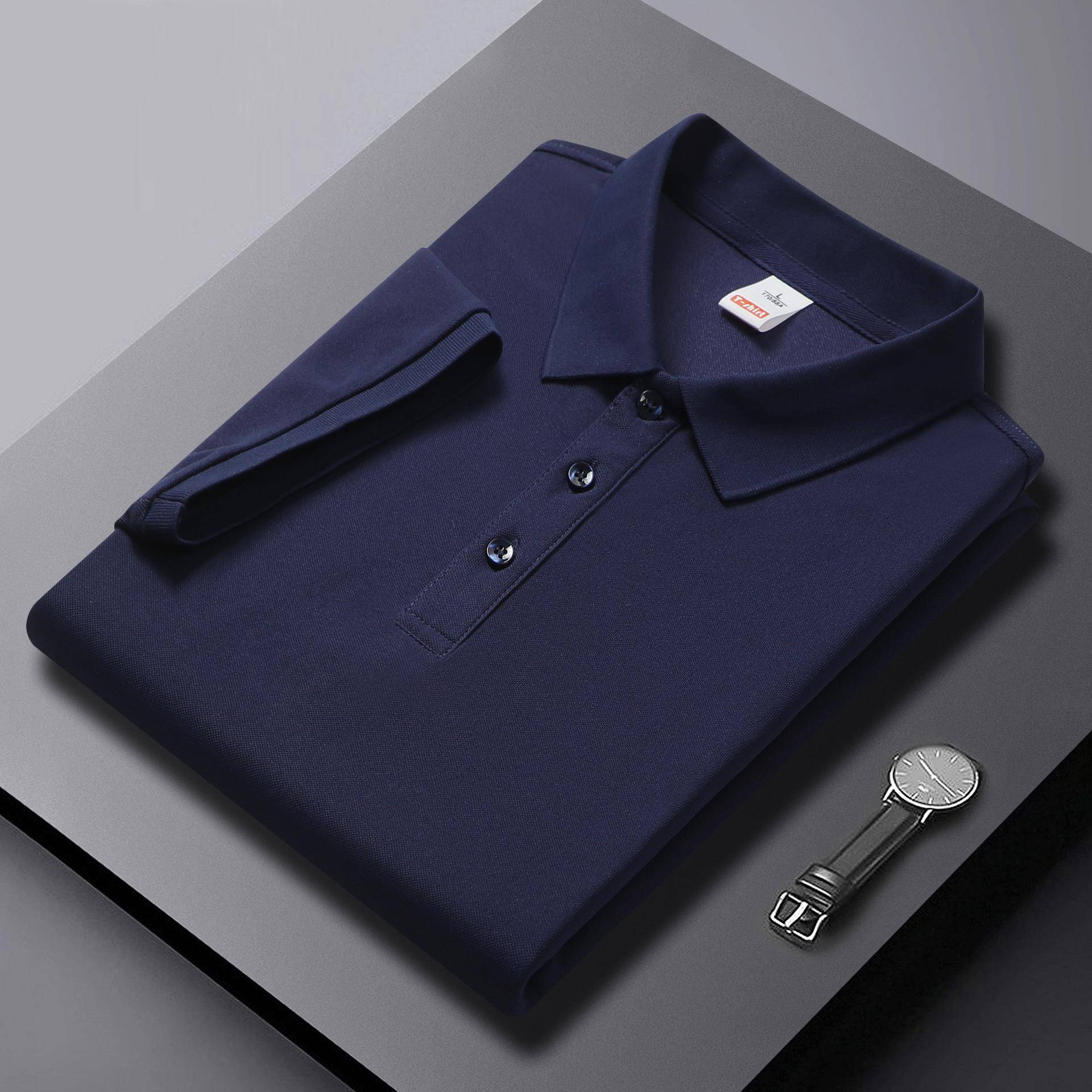 Einfarbiges High-End-Poloshirt mit kurzen Ärmeln und Aufdruck für Männer und Frauen XXXXL von Joom DACH