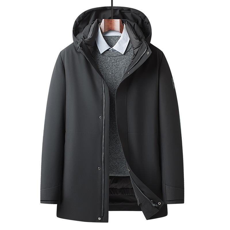 Einteilige Drei-Wege-Gänsedaunenjacke mit herausnehmbarem Innenfutter für Herren Herbst- und Winter-Gänsedaunenjacke Warme Daunenjacke für den Außenbereich 3XL schwarz von Joom DACH